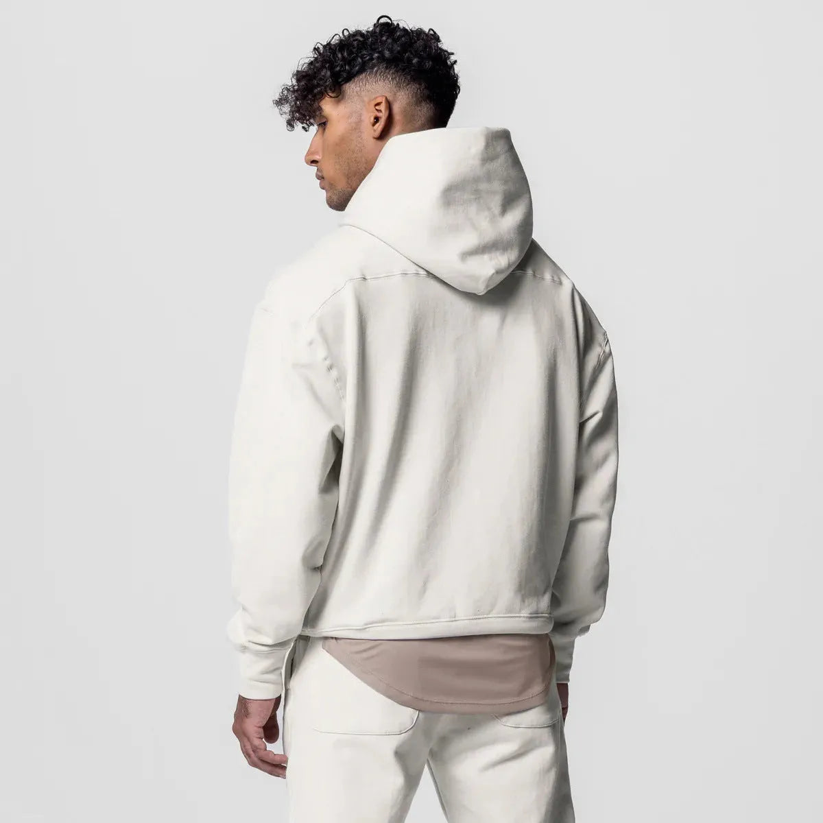 Loose American Style Exercise Workout Outfit Men's Trendy Casual Hooded Cotton Sweater Sweatpants Two-piece Set - Bellarte Enchanté Loose American Style Exercise Workout Outfit Men's Trendy Casual Hooded Cotton Sweater Sweatpants Two-piece Set